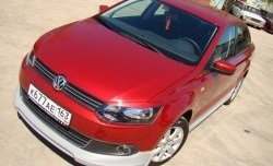 5 749 р. Накладка Racing на передний бампер Volkswagen Polo 5 седан дорестайлинг (2009-2015) (Неокрашенная)  с доставкой в г. Санкт‑Петербург. Увеличить фотографию 2