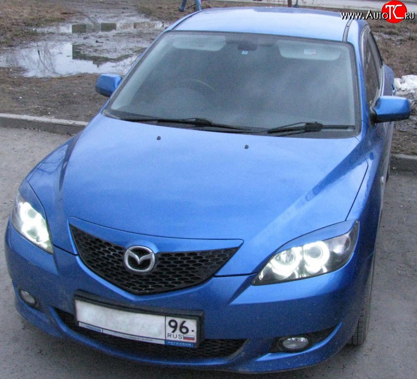 829 р. Реснички Racing Mazda 3/Axela BK рестайлинг, хэтчбэк (2006-2009) (Неокрашенные)  с доставкой в г. Санкт‑Петербург