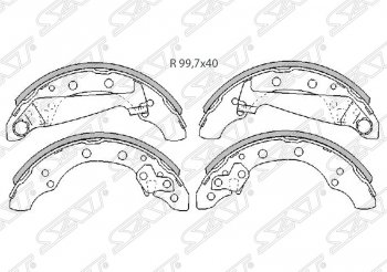 Комплект задних тормозных колодок SAT Skoda Rapid NH3 дорестайлинг лифтбэк (2012-2017)