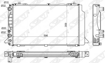 5 699 р. Радиатор двигателя SAT (пластинчатый) Audi 80 B3 седан (1986-1991)  с доставкой в г. Санкт‑Петербург. Увеличить фотографию 1