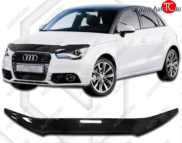 1 749 р. Дефлектор капота CA-Plastic  Audi A1 ( 8X1 хэтчбэк 3 дв.,  8XA хэтчбэк 5 дв.) (2010-2018) дорестайлинг, дорестайлинг, рестайлинг, рестайлинг (Classic черный, Без надписи)  с доставкой в г. Санкт‑Петербург