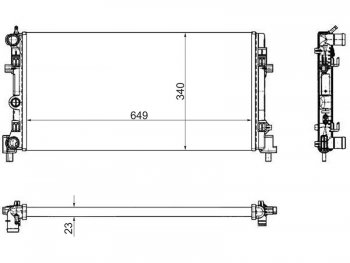 Радиатор двигателя SAT (трубчатый, МКПП/АКПП) Audi (Ауди) A1 (А1)  8X1 хэтчбэк 3 дв. (2010-2014), Seat (Сеат) Ibiza (Ибица) ( 6J,6P универсал,  6J хэтчбэк 5 дв.) (2008-2012),  Toledo (Толедо)  седан (2011-2018), Skoda (Шкода) Fabia (Фабия)  Mk2 (2007-2010),  Rapid (Рапид)  NH3 (2012-2017),  Roomster (Румстер)  5J (2006-2015), Volkswagen (Волксваген) Polo (Поло)  5 (2009-2015)