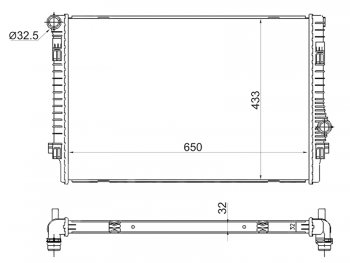 6 649 р. Радиатор двигателя SAT (650*433*32 мм)  Audi A3 (8VS седан,  8VA хэтчбэк 5 дв.,  8V1), Q3 (8U), Seat Leon (5F хэтчбэк 5 дв.,  5F), Skoda Octavia (A7), Superb (B8 (3V),  B8 (3V5)), Volkswagen Passat (B8,  B8.5)  с доставкой в г. Санкт‑Петербург. Увеличить фотографию 1