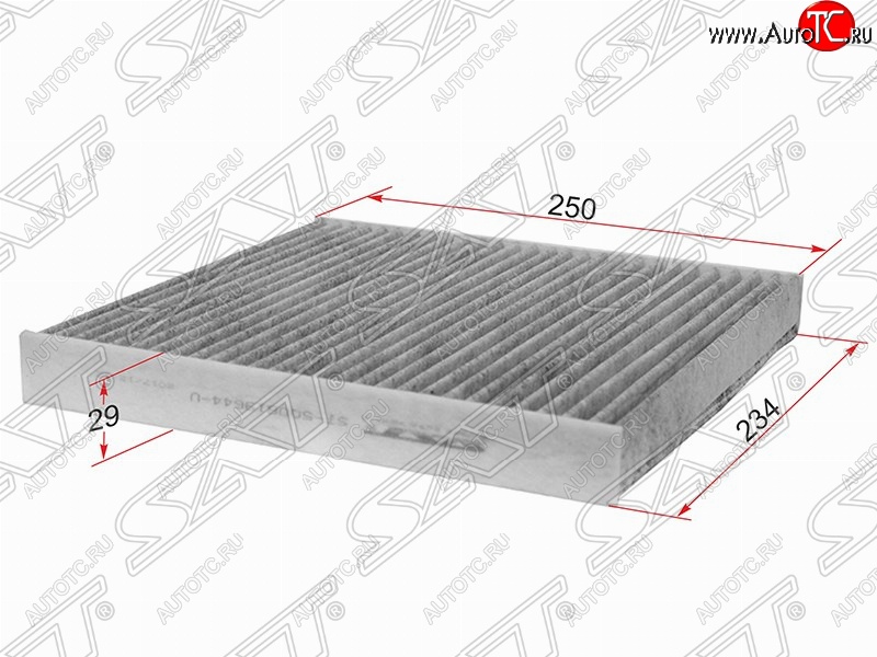 199 р. Фильтр салонный SAT (угольный, 250x230x29 mm)  Audi A3 (8VA хэтчбэк 5 дв.,  8VS седан,  8V1), Seat Leon (5F хэтчбэк 5 дв.,  5F), Skoda Kodiaq (NU7), Octavia (A7), Superb (B8 (3V),  B8 (3V5)), Volkswagen Golf (7), Teramont (CA1)  с доставкой в г. Санкт‑Петербург