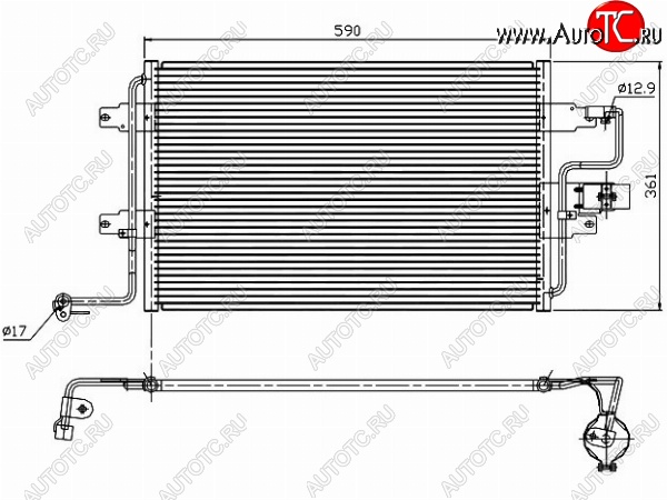 5 399 р. Радиатор кондиционера SAT  Audi A3 (8LA хэтчбэк 5 дв.,  8L1 хэтчбэк 3 дв.), TT (8N), Skoda Octavia (Tour A4 1U2,  Tour A4 1U5), Volkswagen Bora, Golf (4), Jetta (A4)  с доставкой в г. Санкт‑Петербург