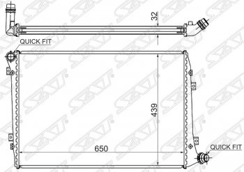 Радиатор двигателя SAT Audi A3 (8P1 хэтчбэк 3 дв.,  8PA хэтчбэк 5 дв.), Skoda Octavia (A5), Superb (B6 (3T),  B6 (3T5),  (B6) 3T), Volkswagen Golf (5), Jetta (A5)