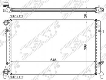 5 499 р. Радиатор двигателя SAT (1.4 / 1.6 / 1.8 / 2.0 / 2.5) Audi A3 8P1 хэтчбэк 3 дв. дорестайлинг (2003-2005)  с доставкой в г. Санкт‑Петербург. Увеличить фотографию 1