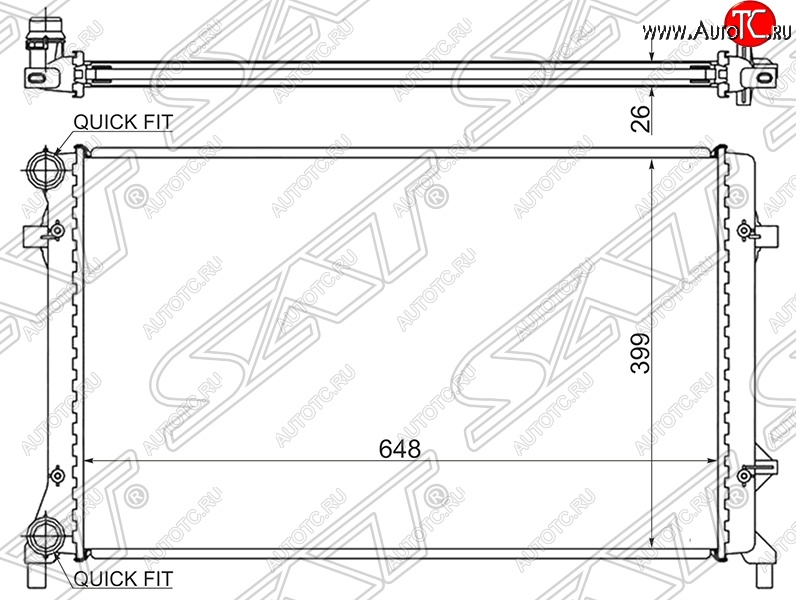 5 499 р. Радиатор двигателя SAT (1.4 / 1.6 / 1.8 / 2.0 / 2.5) Audi A3 8P1 хэтчбэк 3 дв. дорестайлинг (2003-2005)  с доставкой в г. Санкт‑Петербург