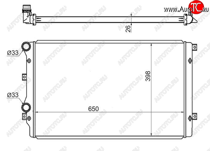 6 349 р. Радиатор двигателя SAT (пластинчатый, Китай) Volkswagen Caddy 2K рестайлинг (2015-2020)  с доставкой в г. Санкт‑Петербург