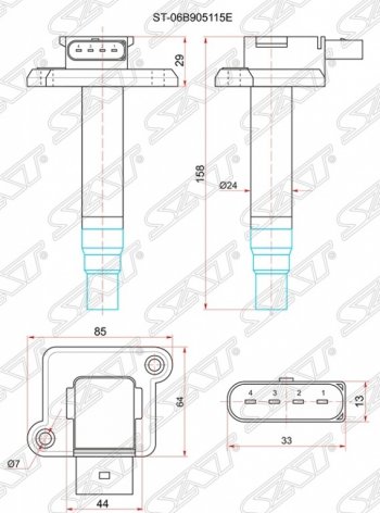 Катушка зажигания SAT (1.8T) Audi A3 (8LA хэтчбэк 5 дв.,  8L1 хэтчбэк 3 дв.,  8P1 хэтчбэк 3 дв.,  8PA хэтчбэк 5 дв.), A4 (B5 8D2 седан,  B5 8D5 универсал,  B6,  B7,  B8), A6 (C5,  C6), Skoda Octavia (Tour A4 1U2,  Tour A4 1U5), Superb (седан), Volkswagen Passat (B5.5), Polo (3,  9N1)
