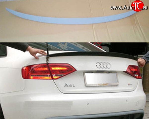 3 399 р. Лип спойлер АВТОКРАТ  Audi A4  B8 (2007-2011) дорестайлинг, седан (Неокрашенный)  с доставкой в г. Санкт‑Петербург