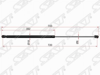 Упор капота SAT (газовый) Audi A6 C6 дорестайлинг, седан (2004-2008)