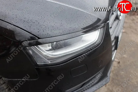 1 139 р. Реснички на фары KURAJ  Audi A4  B8 (2007-2011) дорестайлинг, седан (Неокрашенные)  с доставкой в г. Санкт‑Петербург