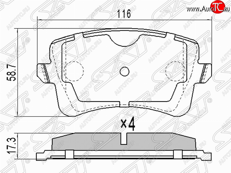 1 179 р. Колодки тормозные задние SAT  Audi A4  B8 - Q5  FY  с доставкой в г. Санкт‑Петербург