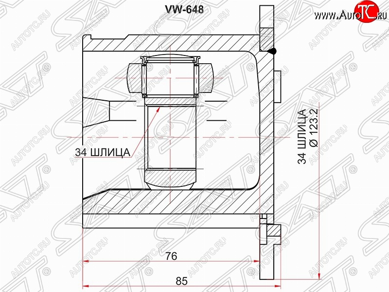 3 399 р. Шрус SAT (внутренний)  Audi A4 ( B6,  B7) - A8  D3  с доставкой в г. Санкт‑Петербург