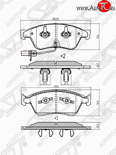 2 159 р. Колодки тормозные SAT  Audi A6  C6 (2004-2008) дорестайлинг, седан, дорестайлинг, универсал  с доставкой в г. Санкт‑Петербург