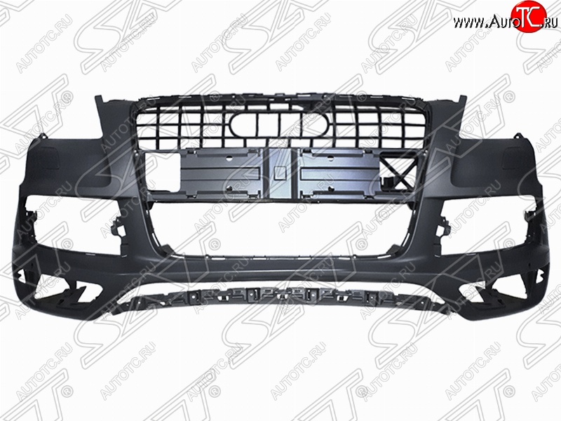 19 799 р. Передний бампер SAT (под омыватели, S-LINE) Audi Q7 4L рестайлинг (2009-2015) (Неокрашенный)  с доставкой в г. Санкт‑Петербург