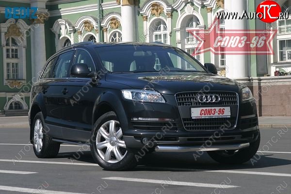 20 879 р. Защита переднего бампера Souz-96 (d 76) Audi Q7 4L дорестайлинг (2005-2009)  с доставкой в г. Санкт‑Петербург