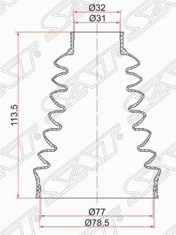 599 р. Пыльник ШРУСа (внутренний) SAT  Audi Q7  4L (2005-2009), Renault Kangoo  KW0 (2008-2013), Volkswagen Touareg  GP (2002-2010)  с доставкой в г. Санкт‑Петербург. Увеличить фотографию 1