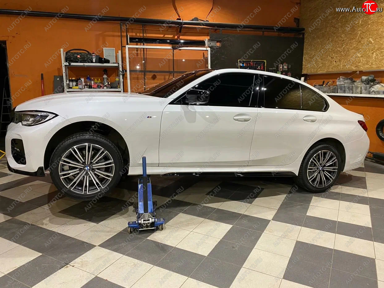 11 499 р. Пластиковые накладки M порогов  BMW 3 серия  G20 (2018-2022) (цвет: черный глянец)  с доставкой в г. Санкт‑Петербург