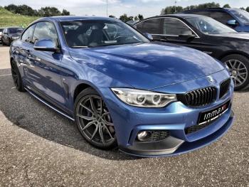 12 999 р. Сплиттер переднего бампера М-Perfomance BMW 4 серия F32 купе дорестайлинг (2013-2017) (цвет: черный матовый)  с доставкой в г. Санкт‑Петербург. Увеличить фотографию 1