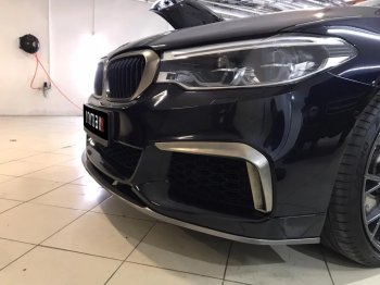 14 999 р. Сплиттер переднего бампера М-Perfomance  BMW 5 серия  G30 (2016-2020) (Черный матовый)  с доставкой в г. Санкт‑Петербург. Увеличить фотографию 3