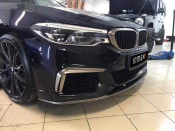 14 999 р. Сплиттер переднего бампера М-Perfomance  BMW 5 серия  G30 (2016-2020) (Черный матовый)  с доставкой в г. Санкт‑Петербург. Увеличить фотографию 8