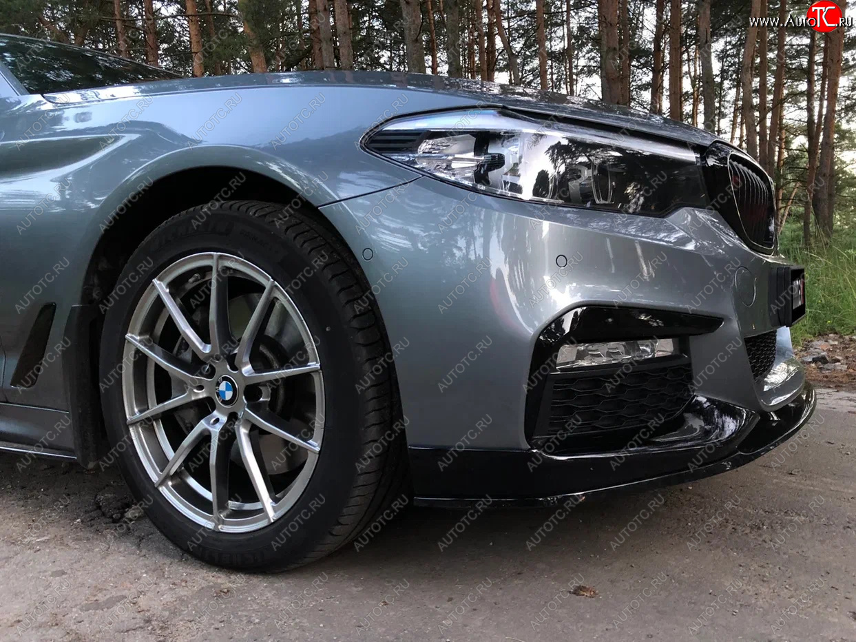 15 999 р. Сплиттер переднего бампера M-Performance  BMW 5 серия  G30 (2016-2020) (Черный глянцевый)  с доставкой в г. Санкт‑Петербург