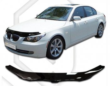 1 799 р. Дефлектор капота CA-Plastic  BMW 5 серия ( E60,  E61) (2003-2010) седан дорестайлинг, универсал дорестайлинг, седан рестайлинг, универсал рестайлинг (Classic черный, Без надписи)  с доставкой в г. Санкт‑Петербург. Увеличить фотографию 1