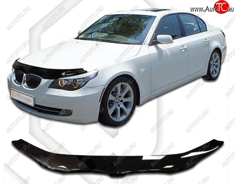 1 799 р. Дефлектор капота CA-Plastic  BMW 5 серия ( E60,  E61) (2003-2010) седан дорестайлинг, универсал дорестайлинг, седан рестайлинг, универсал рестайлинг (Classic черный, Без надписи)  с доставкой в г. Санкт‑Петербург