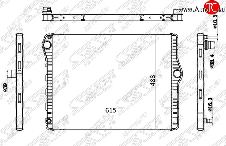 14 849 р. Радиатор двигателя SAT (пластинчатый) BMW 5 серия F10 рестайлинг, седан (2013-2017)  с доставкой в г. Санкт‑Петербург