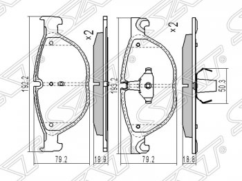 1 799 р. Колодки тормозные SAT (передние)  BMW 5 серия ( F11,  F10) - 7 серия  F01-F04  с доставкой в г. Санкт‑Петербург. Увеличить фотографию 1