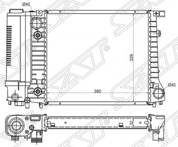 Радиатор двигателя SAT (пластинчатый, 1.6/1.8) BMW 3 серия E30 седан (1982-1991)