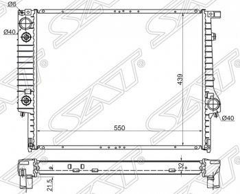 6 999 р. Радиатор двигателя SAT (трубчатый) BMW 5 серия E34 седан дорестайлинг (1988-1994)  с доставкой в г. Санкт‑Петербург. Увеличить фотографию 1