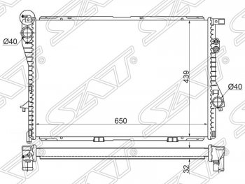 7 199 р. Радиатор двигателя SAT (пластинчатый)  BMW 5 серия  E39 - 7 серия  E38  с доставкой в г. Санкт‑Петербург. Увеличить фотографию 1
