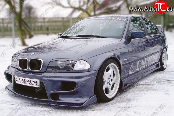 1 899 р. Накладка на передний бампер CarZone BMW 3 серия E46 седан дорестайлинг (1998-2001)  с доставкой в г. Санкт‑Петербург