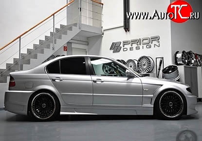 8 149 р. Пороги накладки Prior Design BMW 3 серия E46 седан дорестайлинг (1998-2001) (Неокрашенные)  с доставкой в г. Санкт‑Петербург