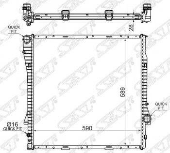 Радиатор SAT (пластинчатый, 3.0/3.0TD/4.4 M62) BMW (БМВ) X5 (Х5)  E53 (1999-2006) E53 дорестайлинг, рестайлинг