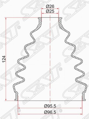 399 р. Пыльник ШРУСа SAT (наружный)  BMW X5 (E53), Nissan Liberty, Skoda Octavia (A7), Volkswagen Passat (B8,  B8.5)  с доставкой в г. Санкт‑Петербург. Увеличить фотографию 1