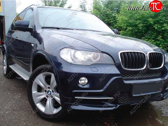 1 499 р. Реснички на фары CT BMW X5 E70 дорестайлинг (2006-2010) (Неокрашенные)  с доставкой в г. Санкт‑Петербург