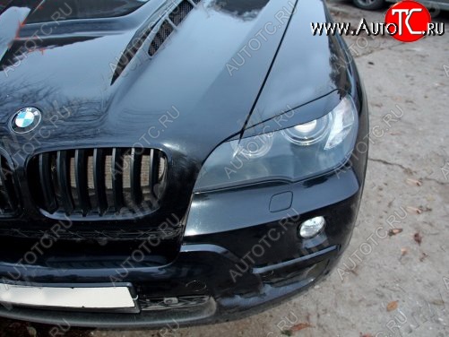 1 299 р. Реснички на фары Tuning-Sport BMW X5 E70 дорестайлинг (2006-2010) (Неокрашенные)  с доставкой в г. Санкт‑Петербург