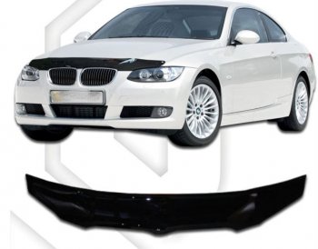 1 899 р. Дефлектор капота CA-Plastic  BMW 3 серия ( E90,  E91) (2004-2012) седан дорестайлинг, седан рестайлинг, универсал рестайлинг (Classic черный, Без надписи)  с доставкой в г. Санкт‑Петербург. Увеличить фотографию 1