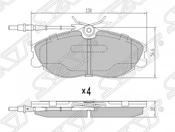 1 599 р. Колодки тормозные SAT (передние)  CITROEN Xsara (N0,  N1), Peugeot 306, 406 (8B,  8E,F)  с доставкой в г. Санкт‑Петербург. Увеличить фотографию 1