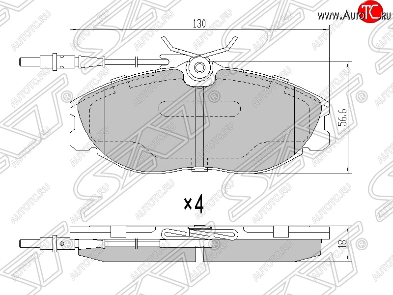 1 599 р. Колодки тормозные SAT (передние)  CITROEN Xsara (N0,  N1), Peugeot 306, 406 (8B,  8E,F)  с доставкой в г. Санкт‑Петербург