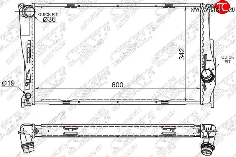 5 799 р. Радиатор двигателя SAT  BMW 1 серия  E87 - X1  E84  с доставкой в г. Санкт‑Петербург