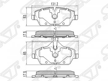 1 079 р. Колодки тормозные SAT (передние) BMW 1 серия F20 хэтчбэк 5 дв. дорестайлинг (2012-2015)  с доставкой в г. Санкт‑Петербург. Увеличить фотографию 1