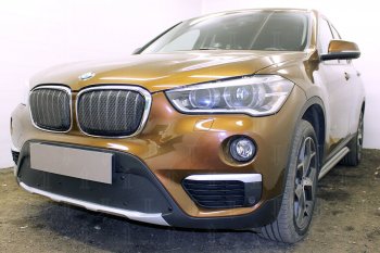 599 р. Зимняя заглушка воздухозаборника бампера Стрелка 11 Премиум  BMW X1  F48 (2015-2019) дорестайлинг  с доставкой в г. Санкт‑Петербург. Увеличить фотографию 1