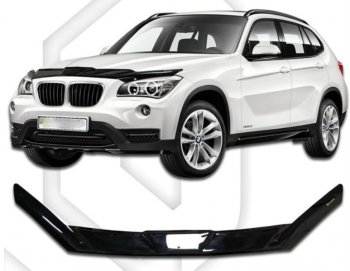 2 699 р. Дефлектор капота CA-Plastic  BMW X1  E84 (2009-2015) (Classic черный, Без надписи)  с доставкой в г. Санкт‑Петербург. Увеличить фотографию 1