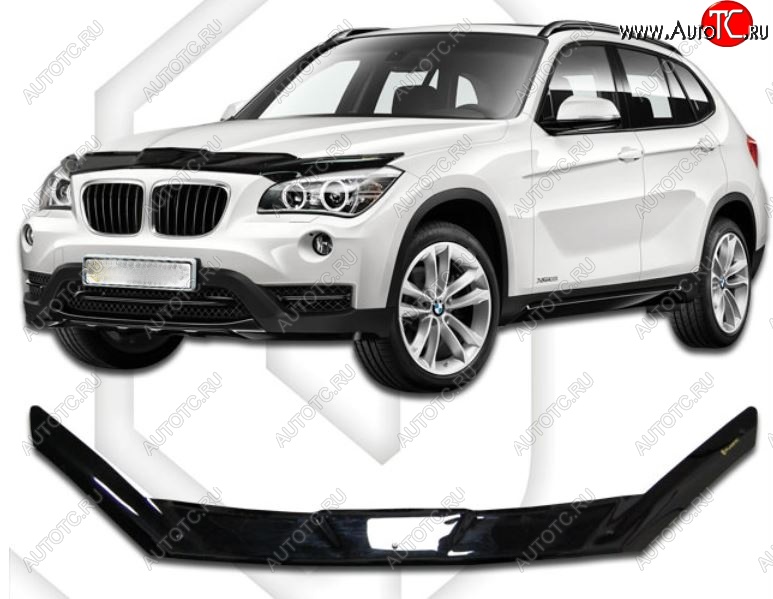 2 699 р. Дефлектор капота CA-Plastic  BMW X1  E84 (2009-2015) (Classic черный, Без надписи)  с доставкой в г. Санкт‑Петербург