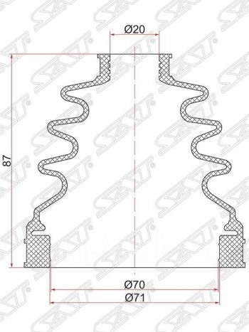 439 р. Пыльник ШРУСа SAT (внутренний/передний/правый)  BMW X3  E83 (2003-2009), Ford Transit Connect (2002-2013)  с доставкой в г. Санкт‑Петербург. Увеличить фотографию 1